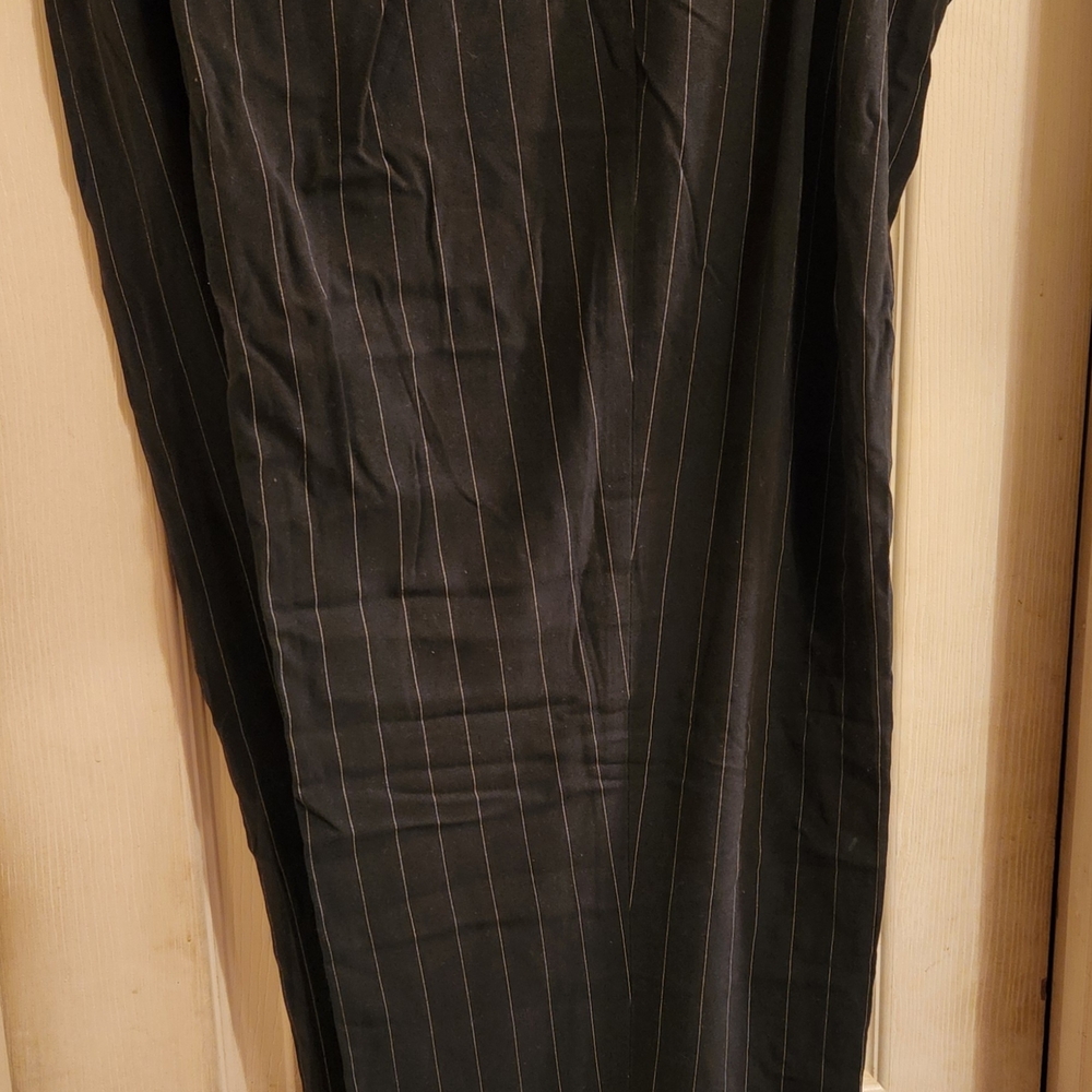 Larry Levine Black Pinstripe Trousers